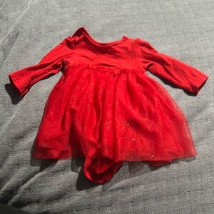 Red 3m gold sparkles dress